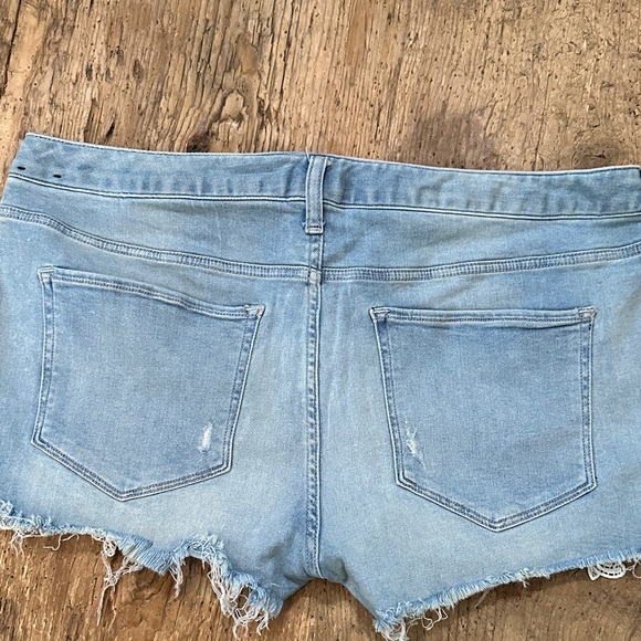 Express Frayed Light Blue Jean Shorts - Picture 4 of 5
